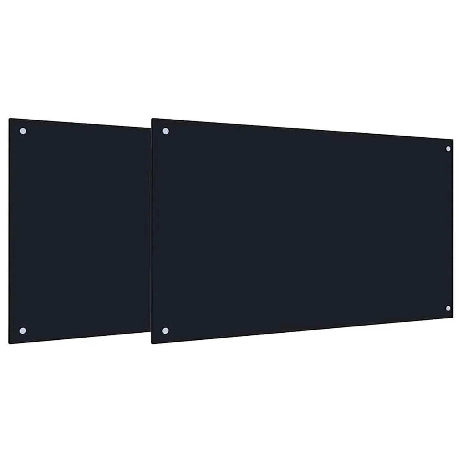vidaXL Küchenrückwand 2 pcs Schwarz 100 x 60 cm Gehärtetes Glas 3415442