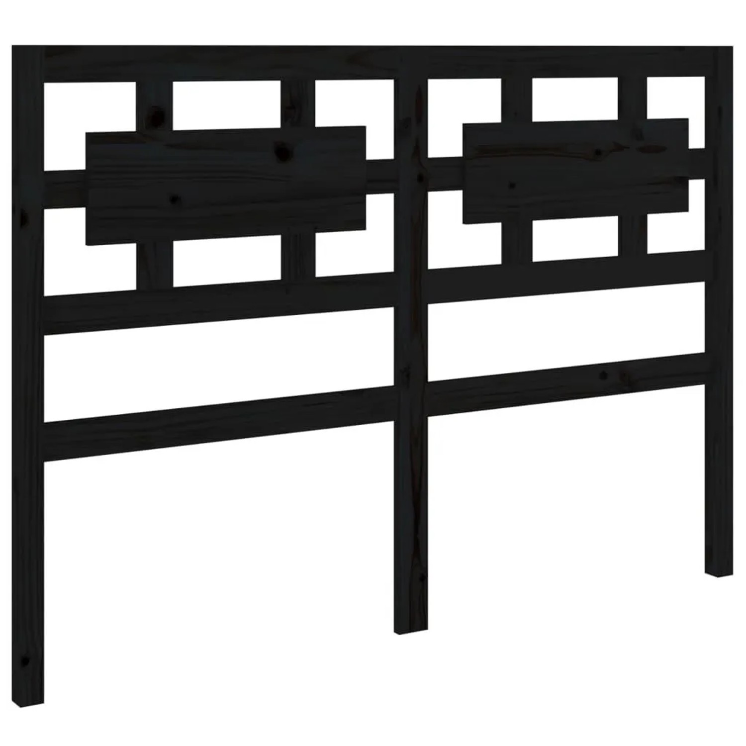 vidaXL Kopfteil Schwarz 125,5x4x100 cm Massivholz Kiefer 818034