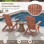 Zwei klappbare Adirondack Gartenstühle aus Tannenholz in Naturfarbe am Pool. Perfekt für Garten & Terrasse.
