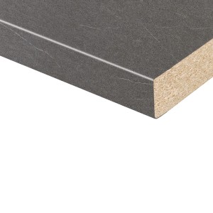 Kaindl Arbeitsplatte Torreano Anthrazit, 260x60x2,8 cm, Steinoptik, abgerundete Kante.