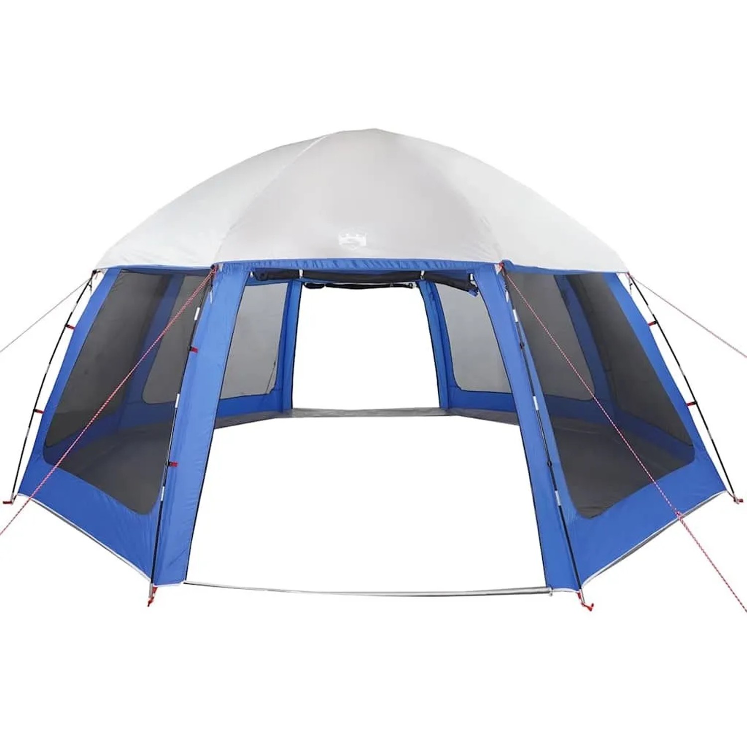 Blaues vidaXL Poolzelt mit Netz und abnehmbarem Überzelt, 510x510cm.