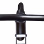 Detailaufnahme: Lenker mit blauen Griffen des Six Degrees Stuntscooters.