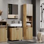 Trendteam Hochschrank Pure Bliss in Artisan Eiche mit gefrästen Rillen, Teil einer Badezimmer-Serie.