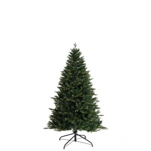 Dichter, naturgetreuer künstlicher Weihnachtsbaum 150 cm mit grünen PE/PVC Nadeln und schwarzem Metallständer.