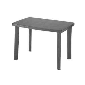 Rechteckiger, anthrazitfarbener Mojawo Gartentisch aus Kunststoff, 100x70 cm, ideal für Balkon oder Terrasse.