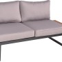 Garden Pleasure Lounge-Eckgruppe Belmira, 2-Sitzer Sofa mit Ablage, grau-braun.