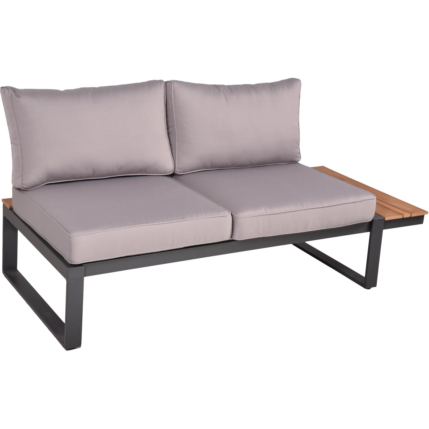 Garden Pleasure Lounge-Eckgruppe Belmira, 2-Sitzer Sofa mit Ablage, grau-braun.