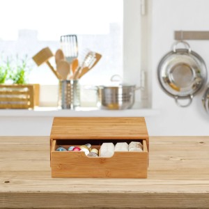 Relaxdays Schubladenbox Bambus Natur 1 Einschub 10 cm x 29,5 cm x 30 cm 2,4 kg