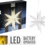 Weißer Deko-Leuchtstern mit LED, Ø 30 cm, für stimmungsvolle Weihnachtsbeleuchtung im Innenbereich.