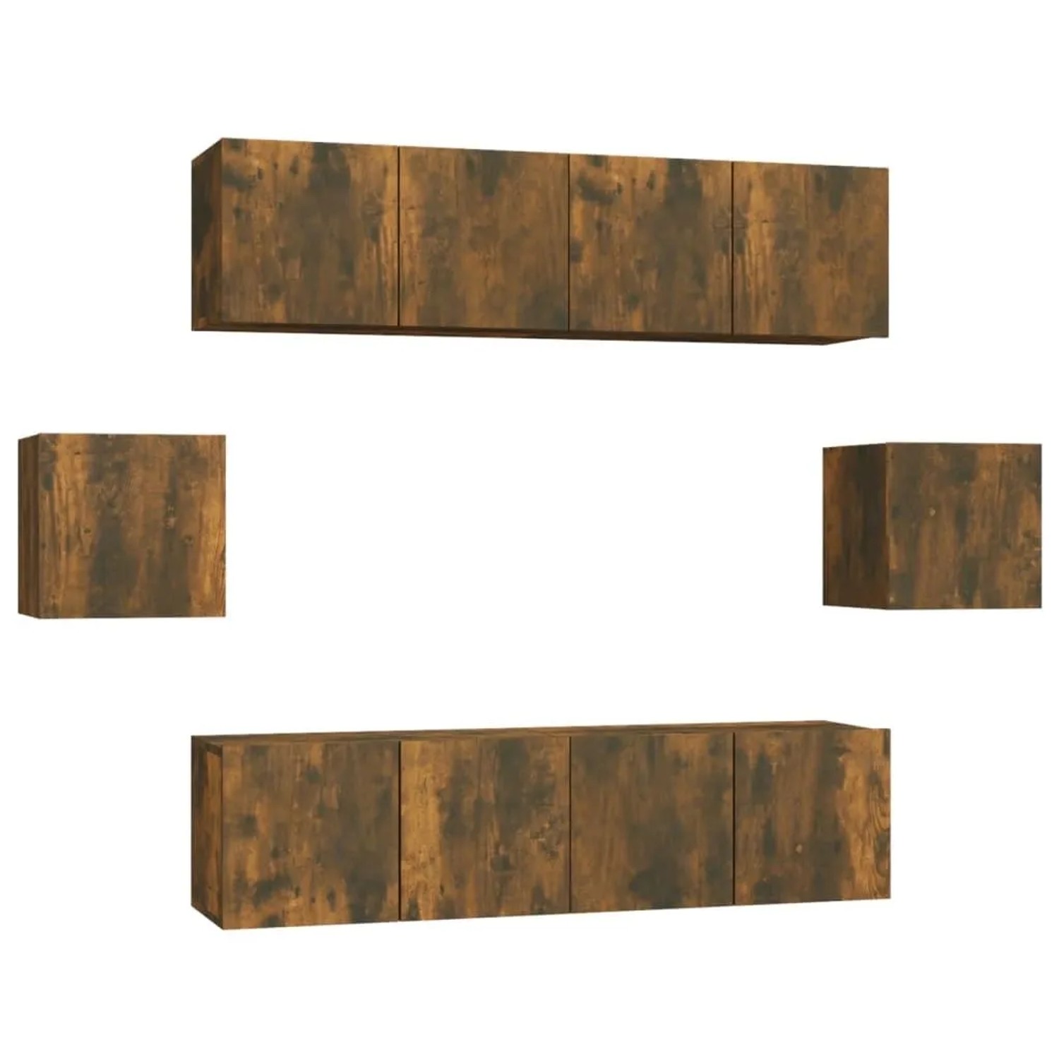 vidaXL 6-Tlg TV-Schrank-Set Räuchereiche Holzwerkstoff 3120266