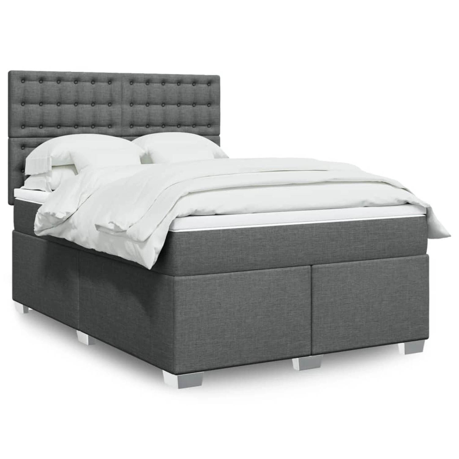 vidaXL Boxspringbett mit Matratze Dunkelgrau 160x200 cm Stoff 3292854 günstig online kaufen