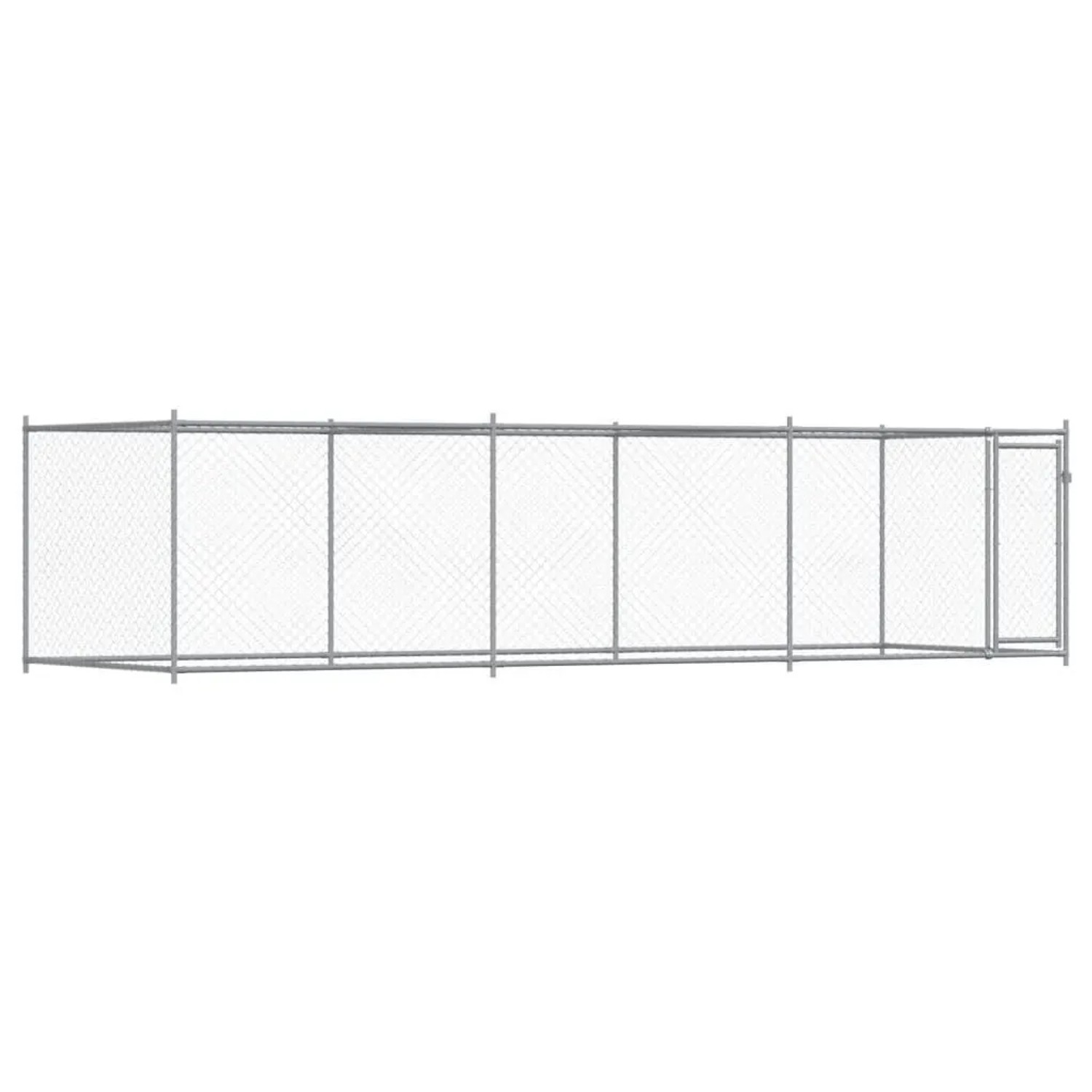vidaXL Hundezwinger mit Tür Grau 6x2x1,5 m Verzinkter Stahl 3209579