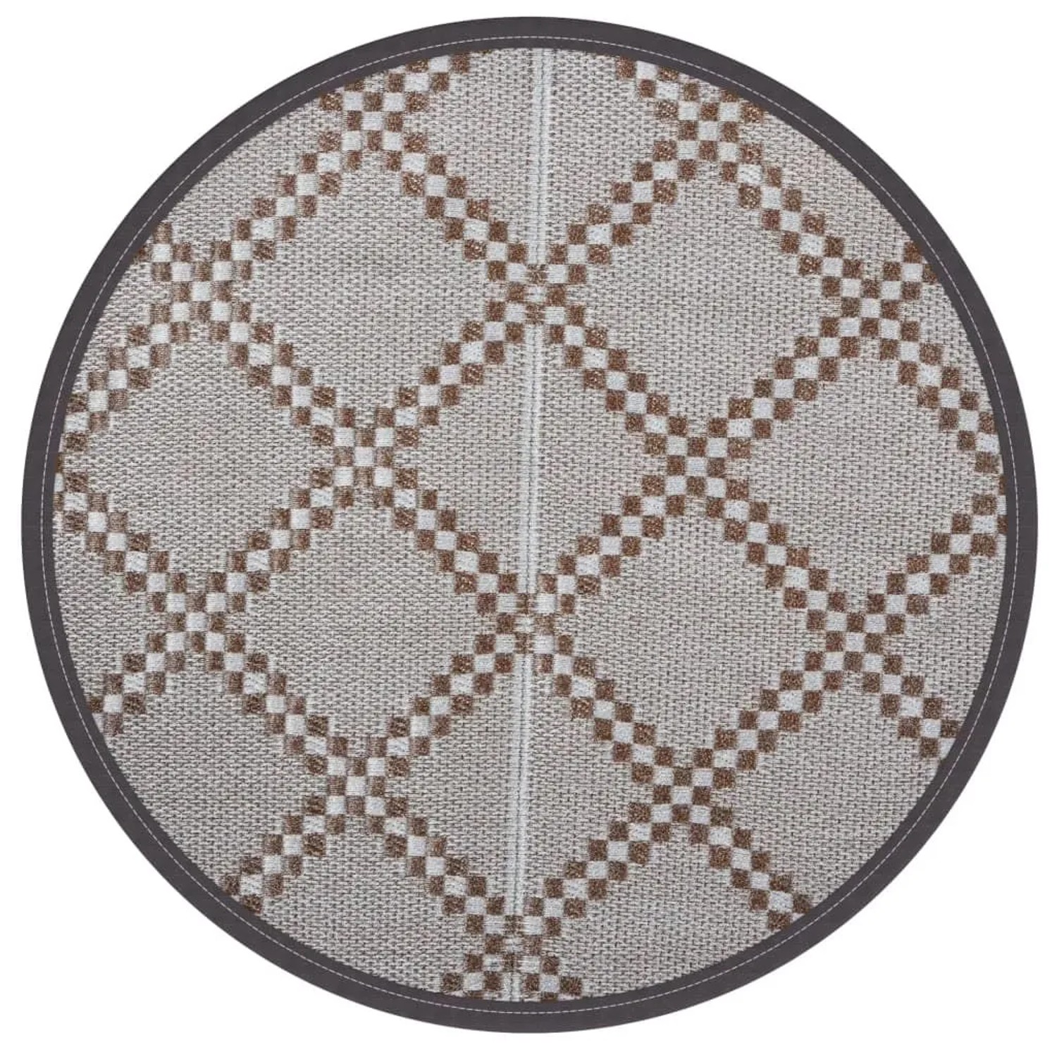 vidaXL Outdoor-Teppich ARAKIL Braun Ø160 cm PP 368479