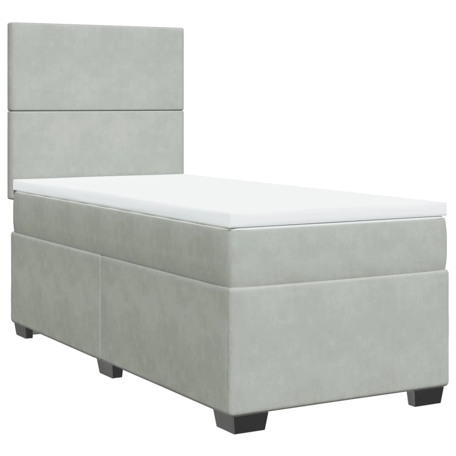 vidaXL Boxspringbett mit Matratze Hellgrau 90x200 cm Samt2107143 günstig online kaufen