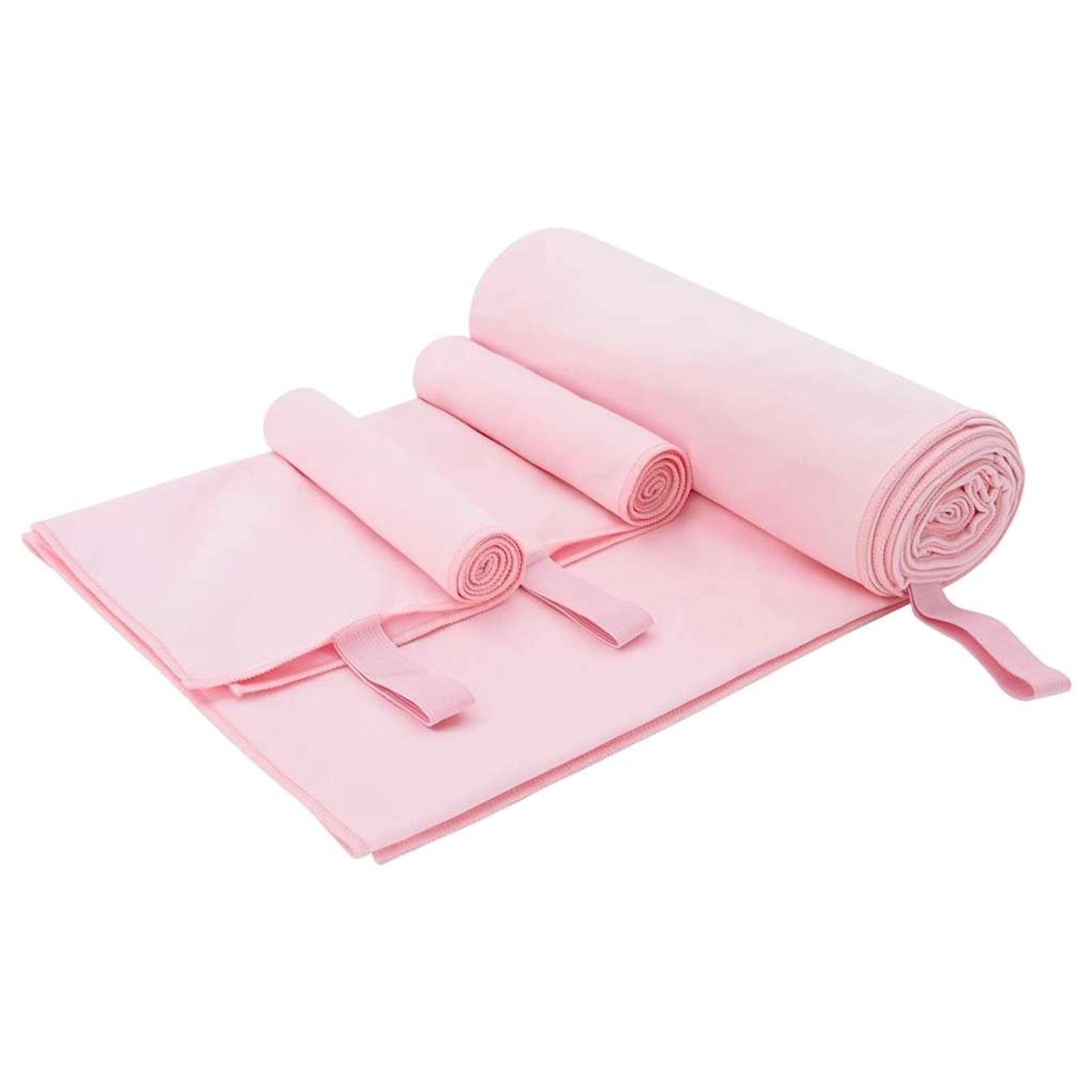 vidaXL Sporthandtuch Set 3-Tlg Rosa Polyester und Polyamid 42011505