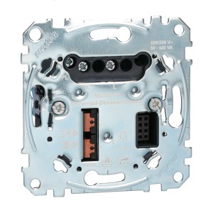 Merten Universal-Dimmer-Einsatz MEG5171-0000 für Hausautomation, Detailansicht der Rückseite.