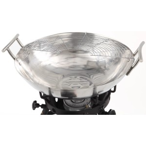 Tepro Gas-Wok Shanghai, 90x95x90 cm, mit Edelstahl-Wok und Warmhalterost. Ideal für asiatische Küche.
