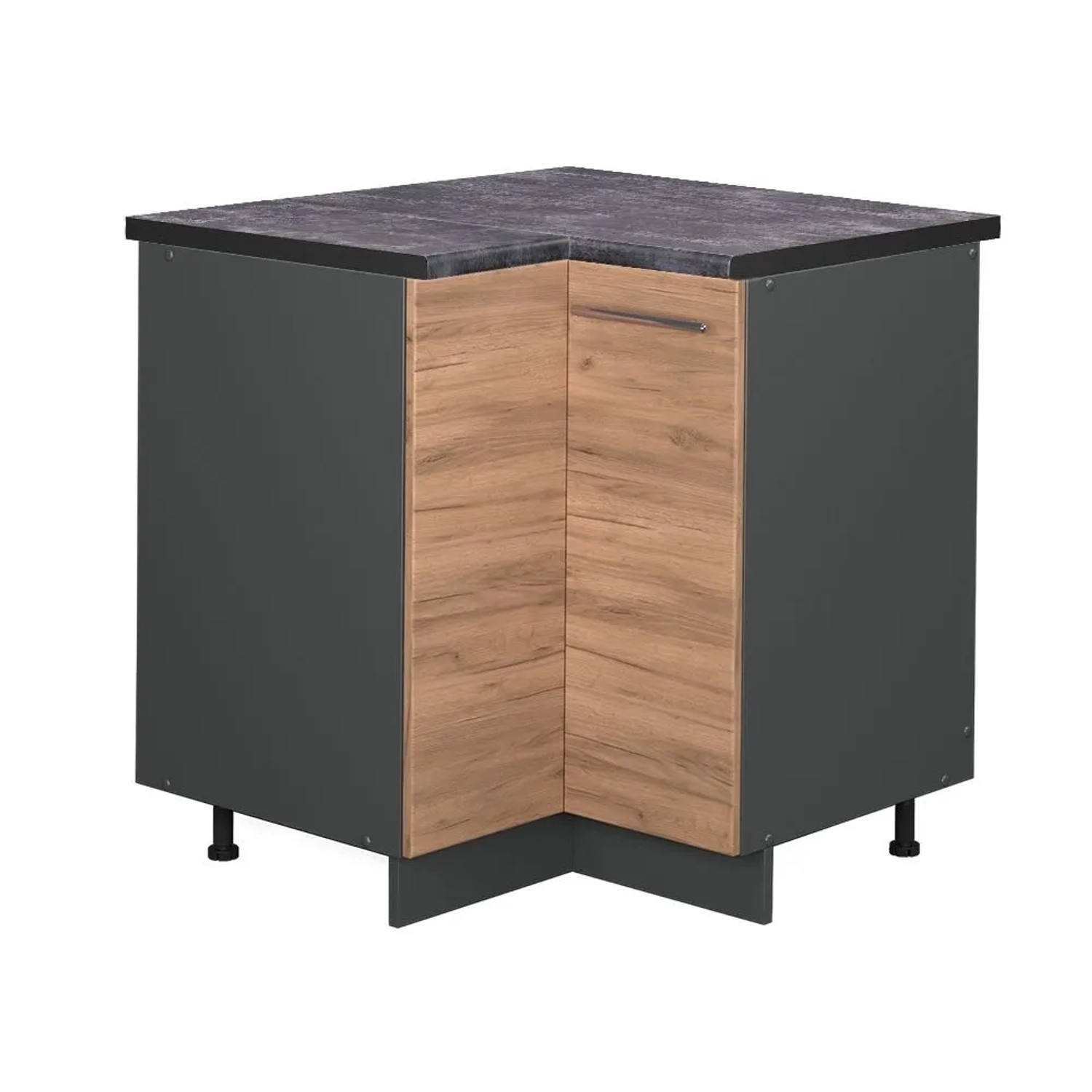 Vicco Eckunterschrank Fame-Line Goldkraft Eiche Anthrazit 81 cm AP Anthrazit