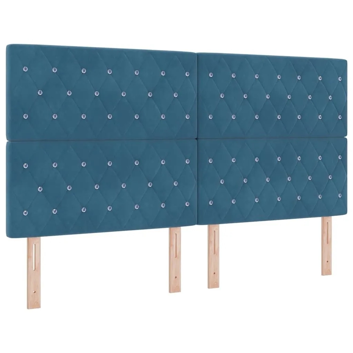 vidaXL LED Kopfteil mit LED-Lichtleisten Dunkelblau 180 cm Polyester 3338376