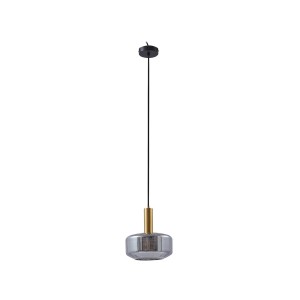 Lindby Pendelleuchte Hildur, 1-flammig, Alu/Glas, E27 für Wohnzimmer
