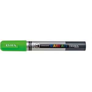 LYRA Mark All Marker, Neongrün, 2mm Rundspitze. Permanentmarker für alle Oberflächen.