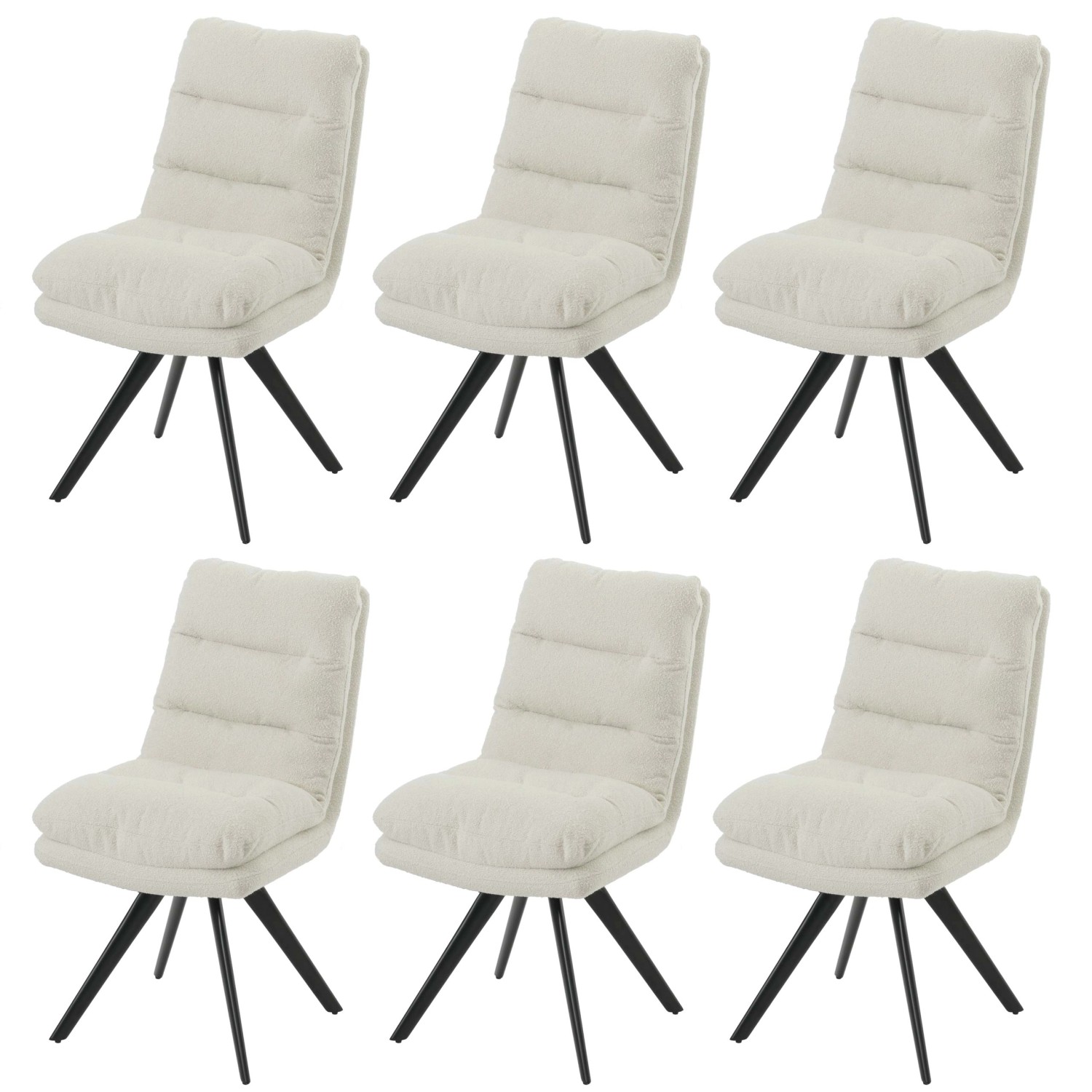 MCW Esszimmerstuhl G66 Boucle 6er-Set Cremeweiß günstig online kaufen