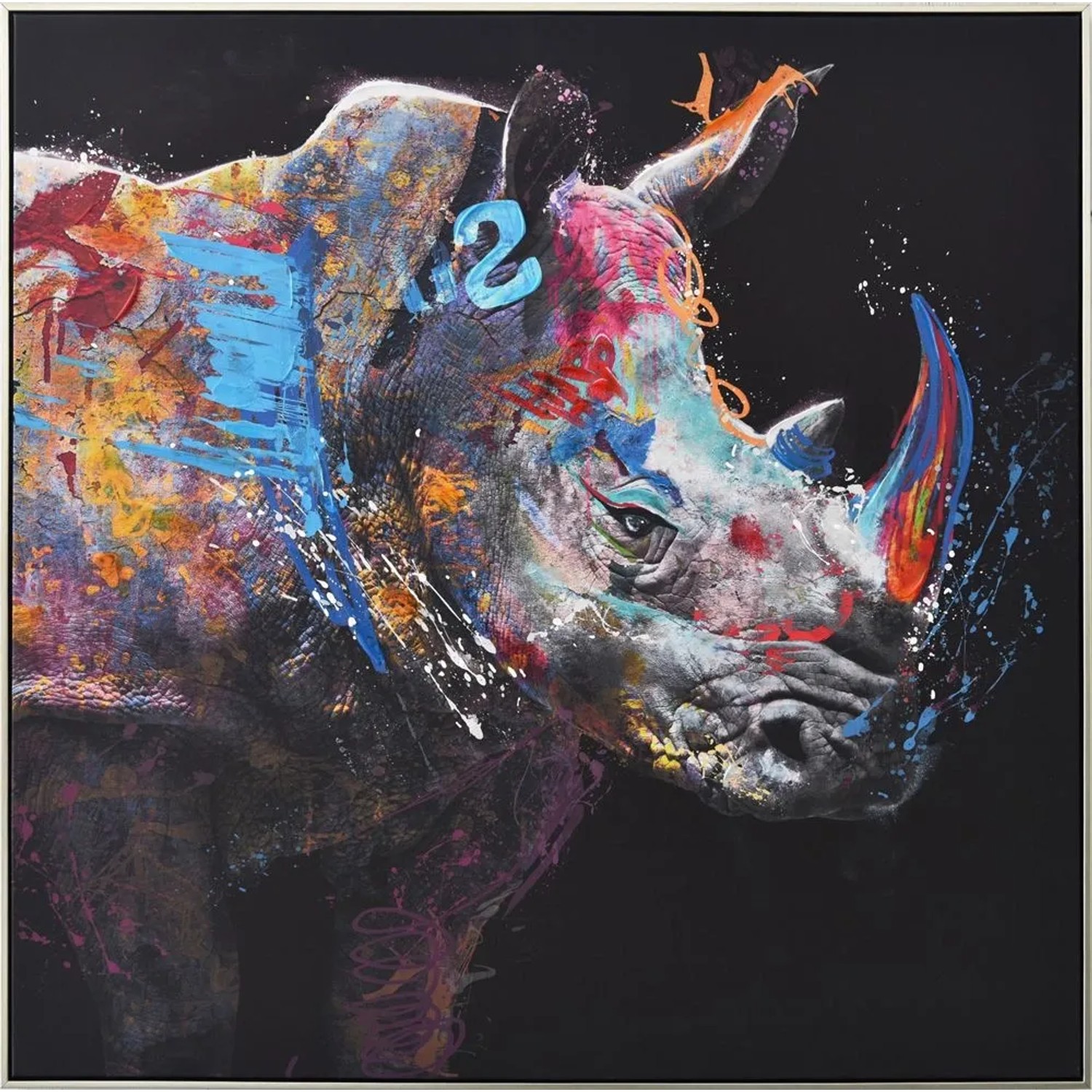 Art Universe Leinwandbild Comic Art Rhino 102 x 102 cm