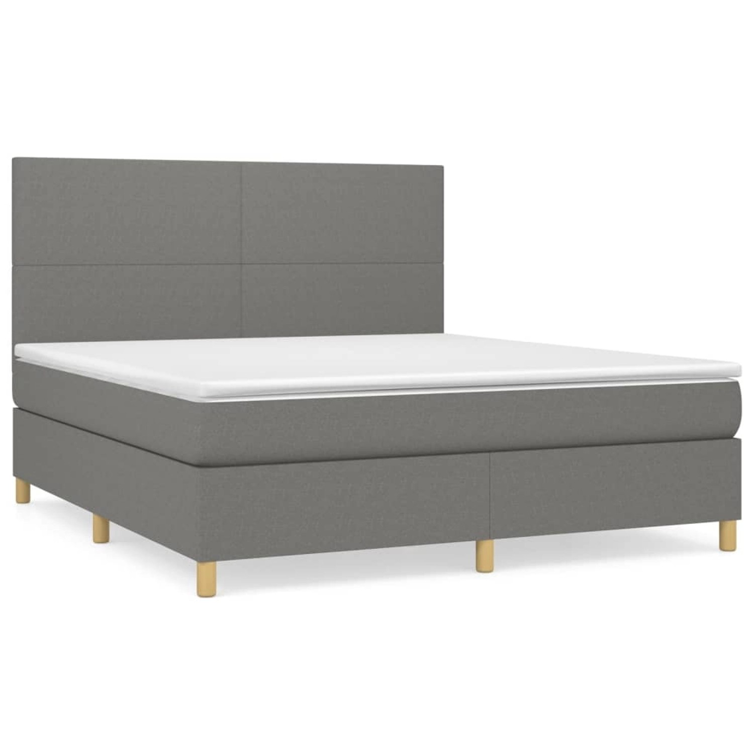 vidaXL Boxspringbett mit Matratze Dunkelgrau 180x200 cm Stoff 3142194 günstig online kaufen