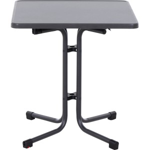 Quadratischer, anthrazitfarbener Siena Garden Klapptisch Paco, 70x70 cm, ideal für Balkon und Garten.