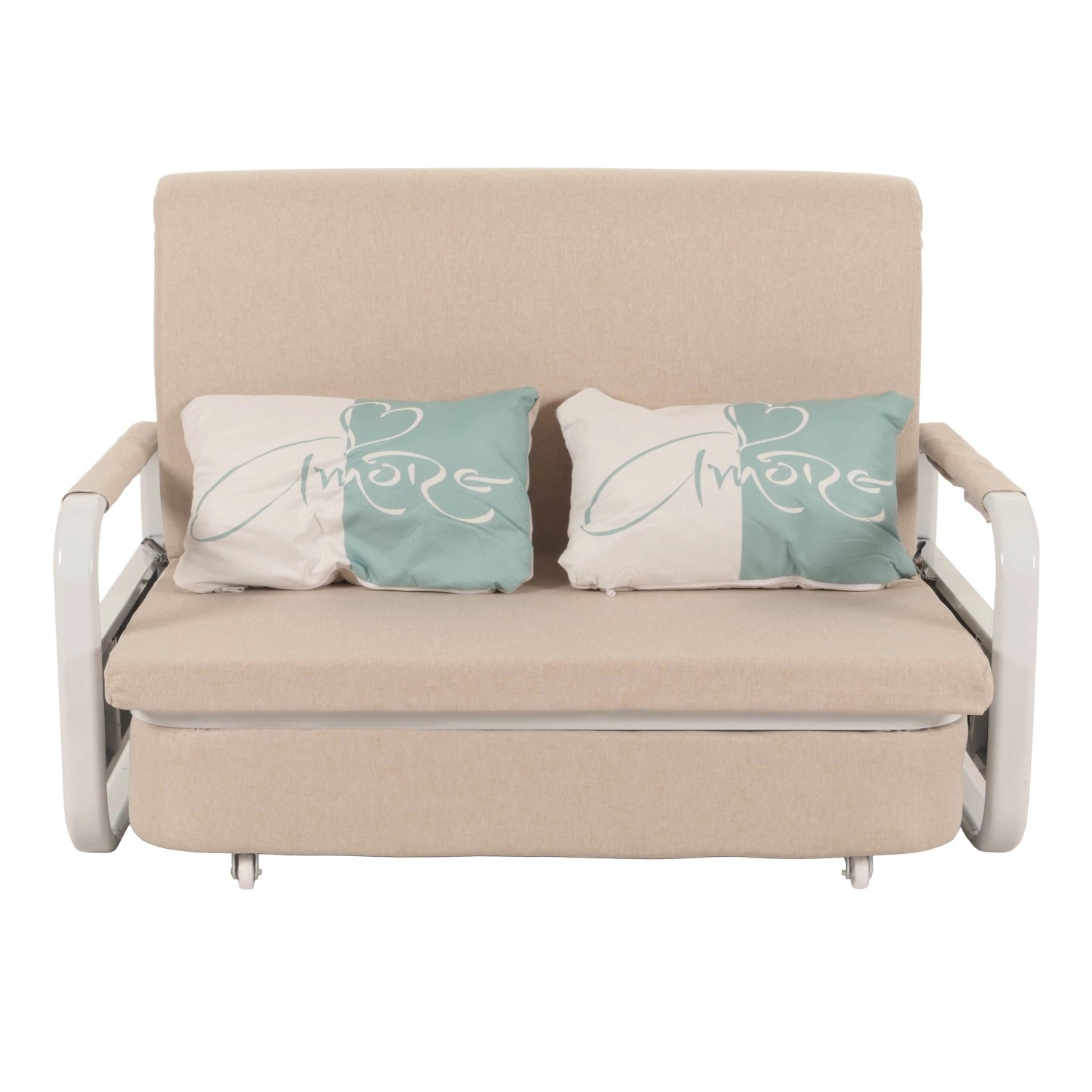 MCW Schlafsofa M83 Stoff/Textil Beige 130x185cm günstig online kaufen