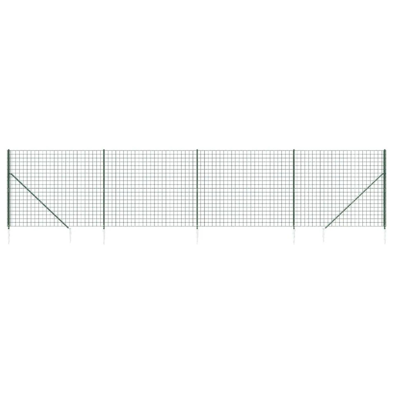 vidaXL Maschendrahtzaun mit Bodenhülsen Grün 1,6x10 m 154132 günstig online kaufen