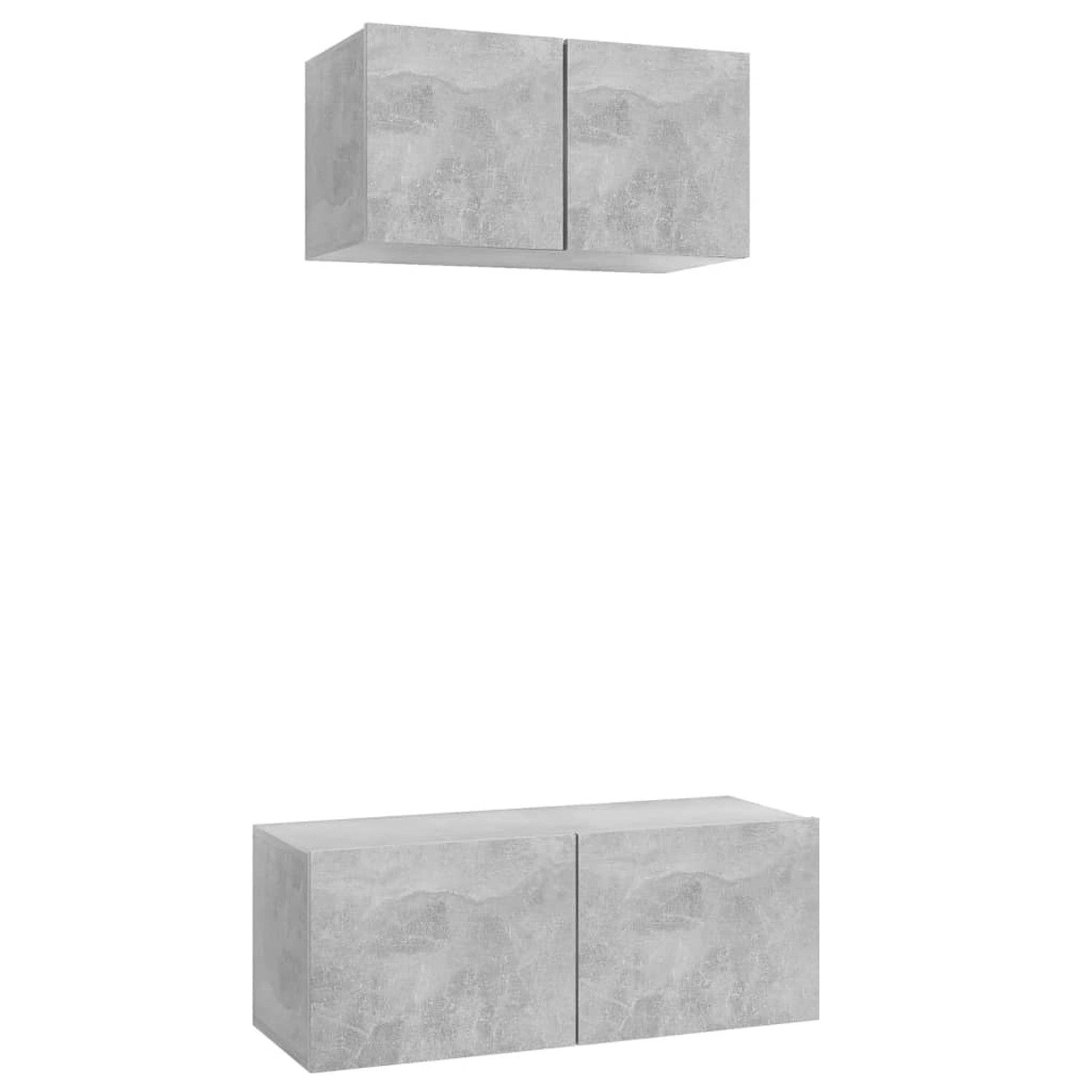 VidaXL 2-tlg. TV-Schrank-Set Betongrau Holzwerkstoff 4
