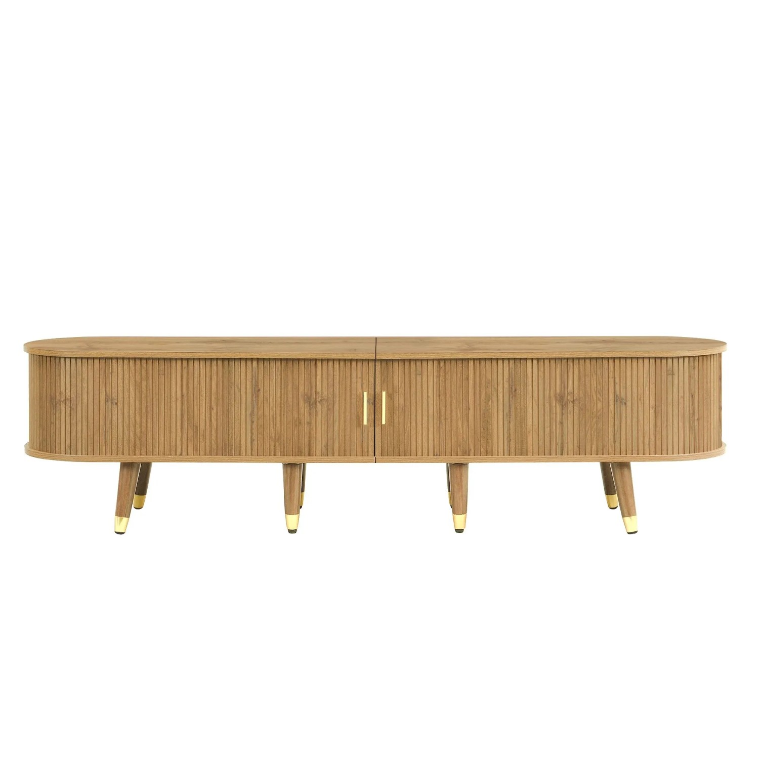 okwish TV Schrank mit Schiebetüren Stauraum 175x38x45cm Braun