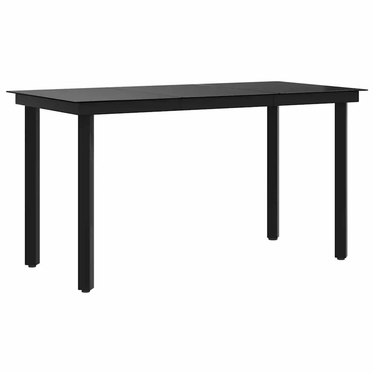 Furnicato Garten-esstisch Schwarz 140x70x74 Cm Stahl Und Glas