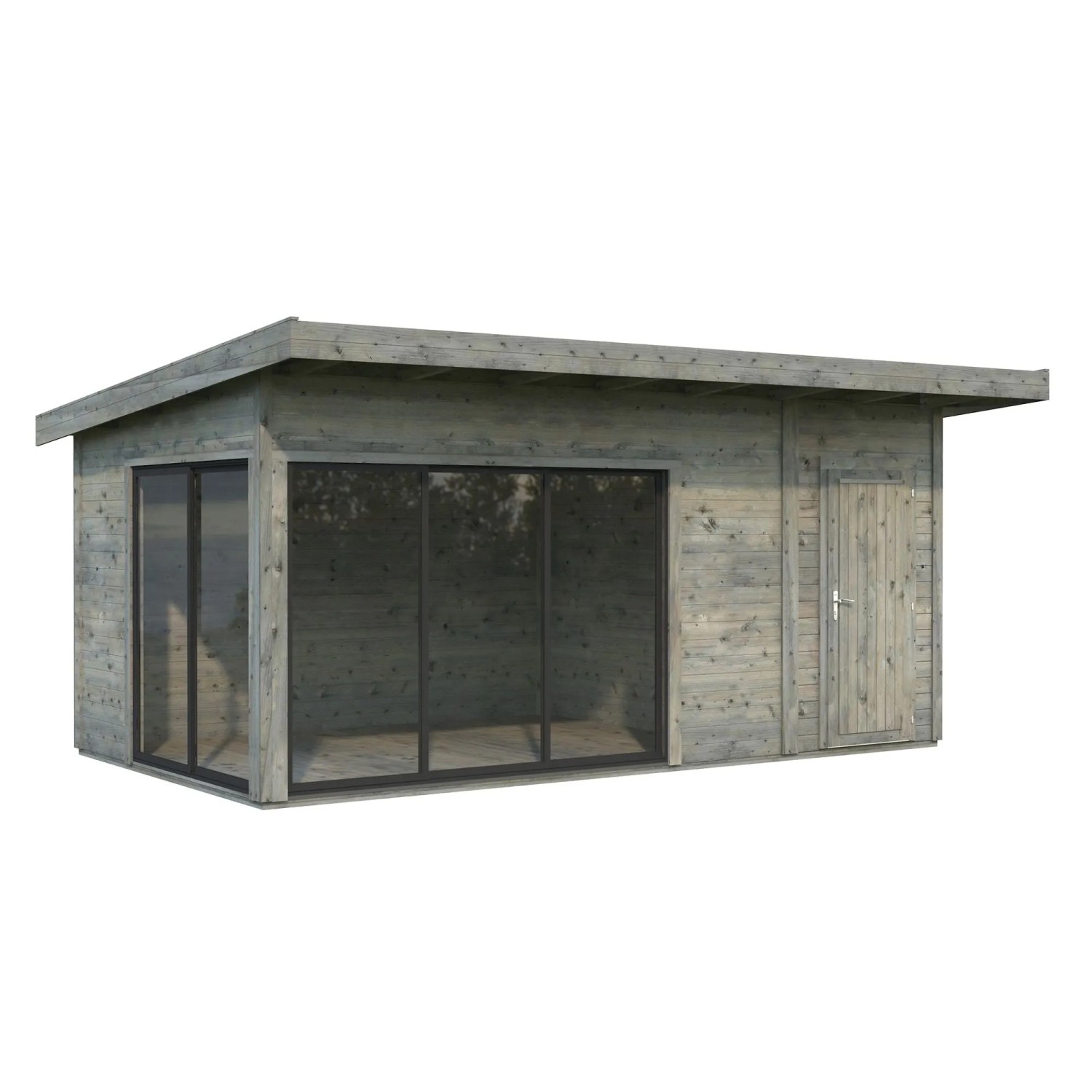 Palmako Holz-Gartenhaus Andrea Slide Plus Pultdach Tauchgrundiert