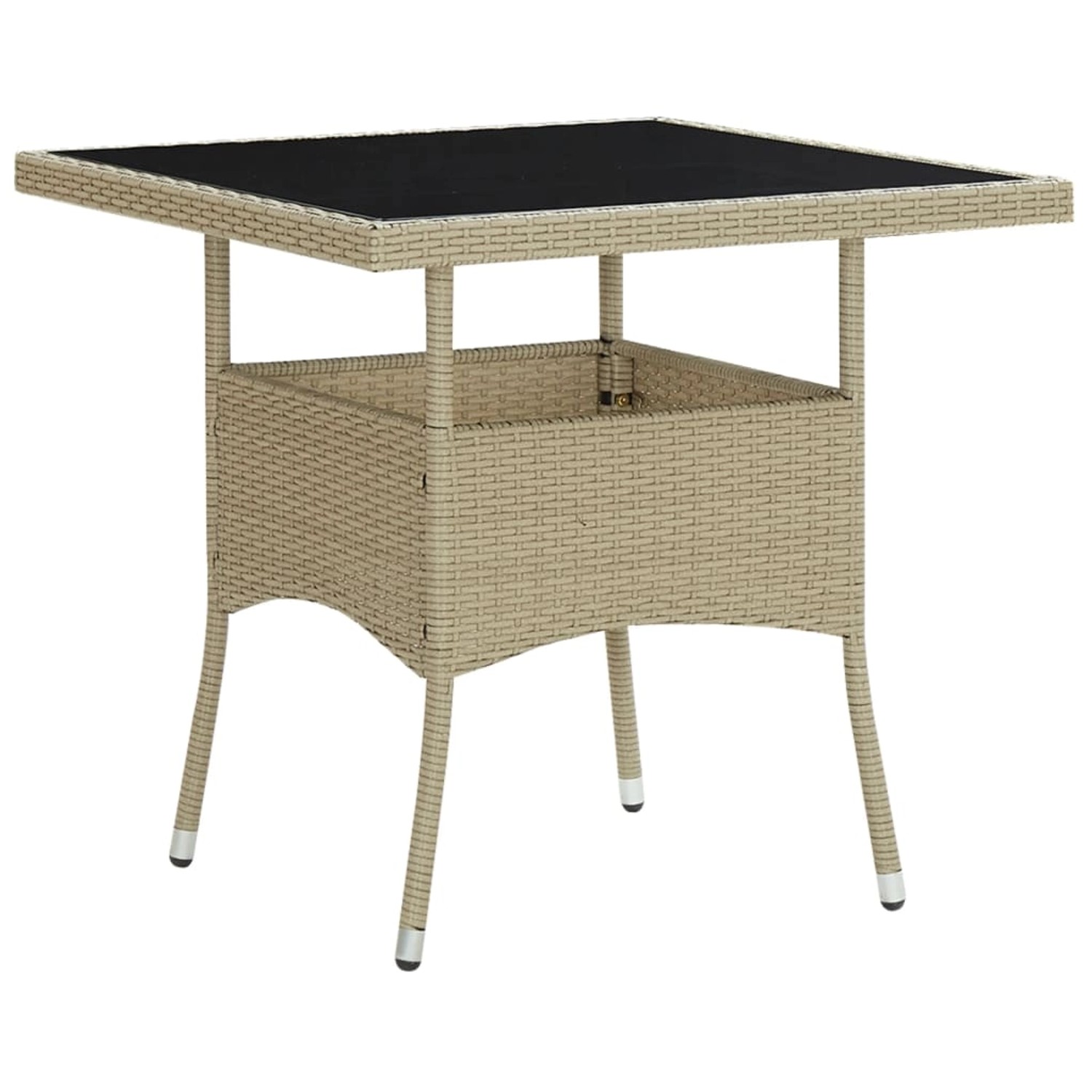 vidaXL Garten-Esstisch Beige Poly Rattan und Glas 310551 günstig online kaufen