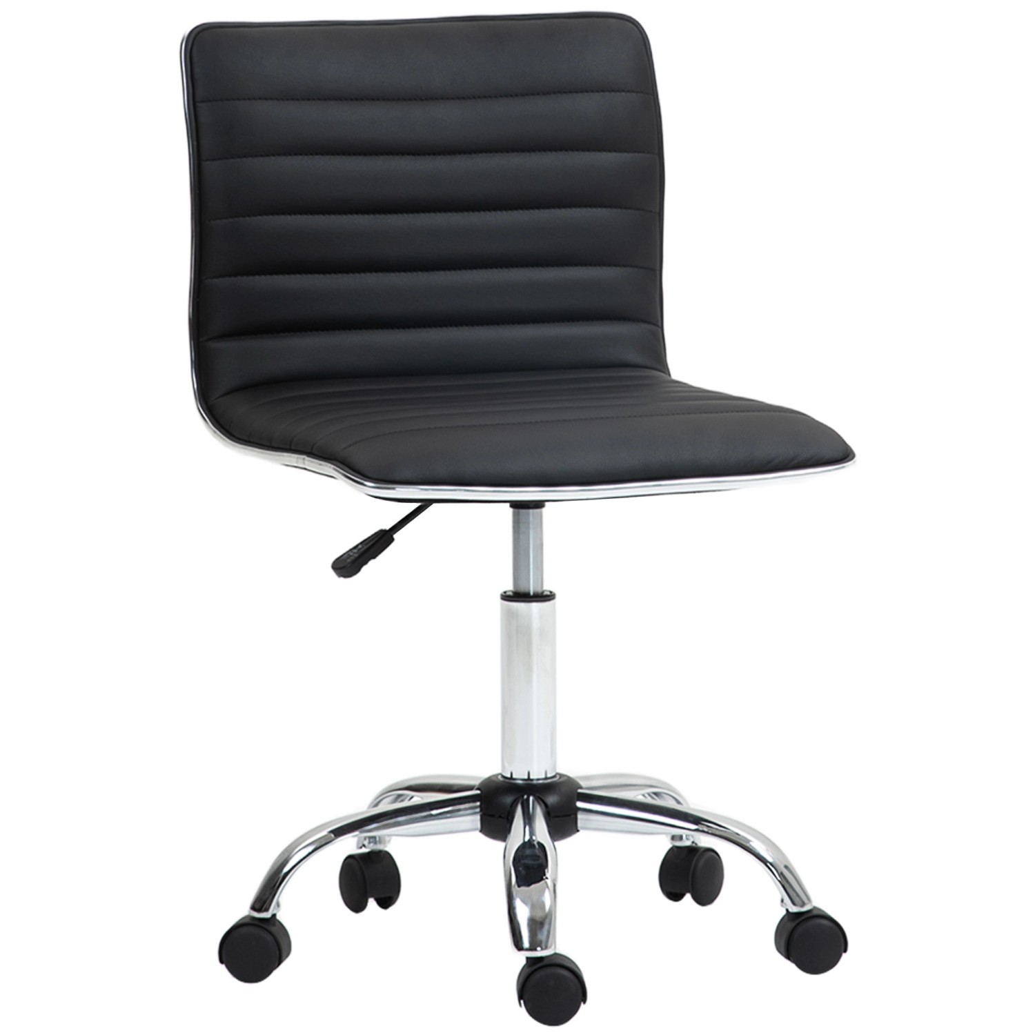 HOMCOM Bürostuhl Kunstleder Schaumstoff Schwarz L48 x B52 x H78-90 cm günstig online kaufen