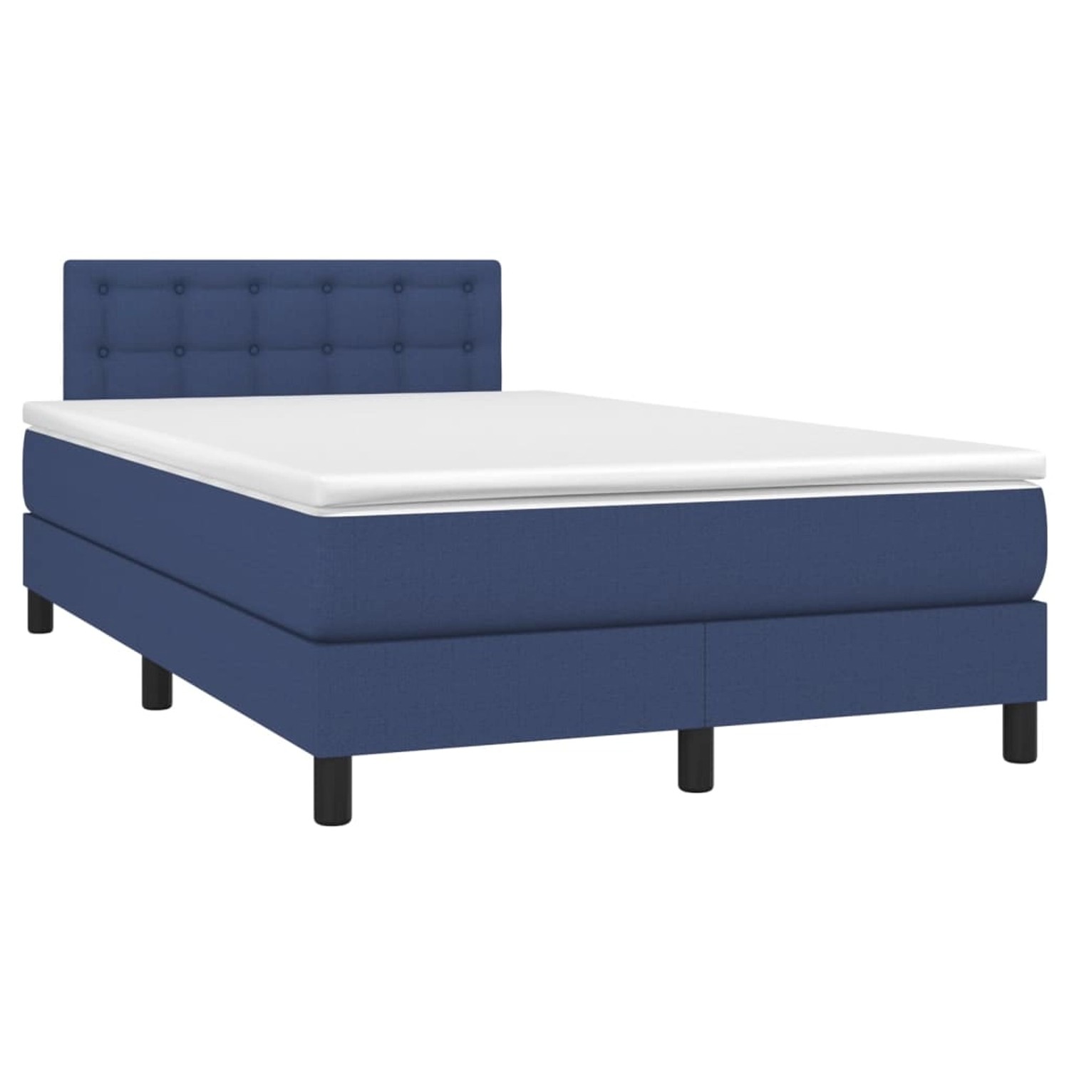 vidaXL Boxspringbett mit Matratze & LED Blau 120x200 cm Stoff 3133467 günstig online kaufen