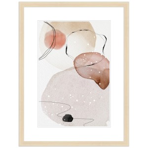 WANDStyle Bilderrahmen 30x45 cm, Naturholz-Optik, modernes Design mit abstraktem Aquarellbild.