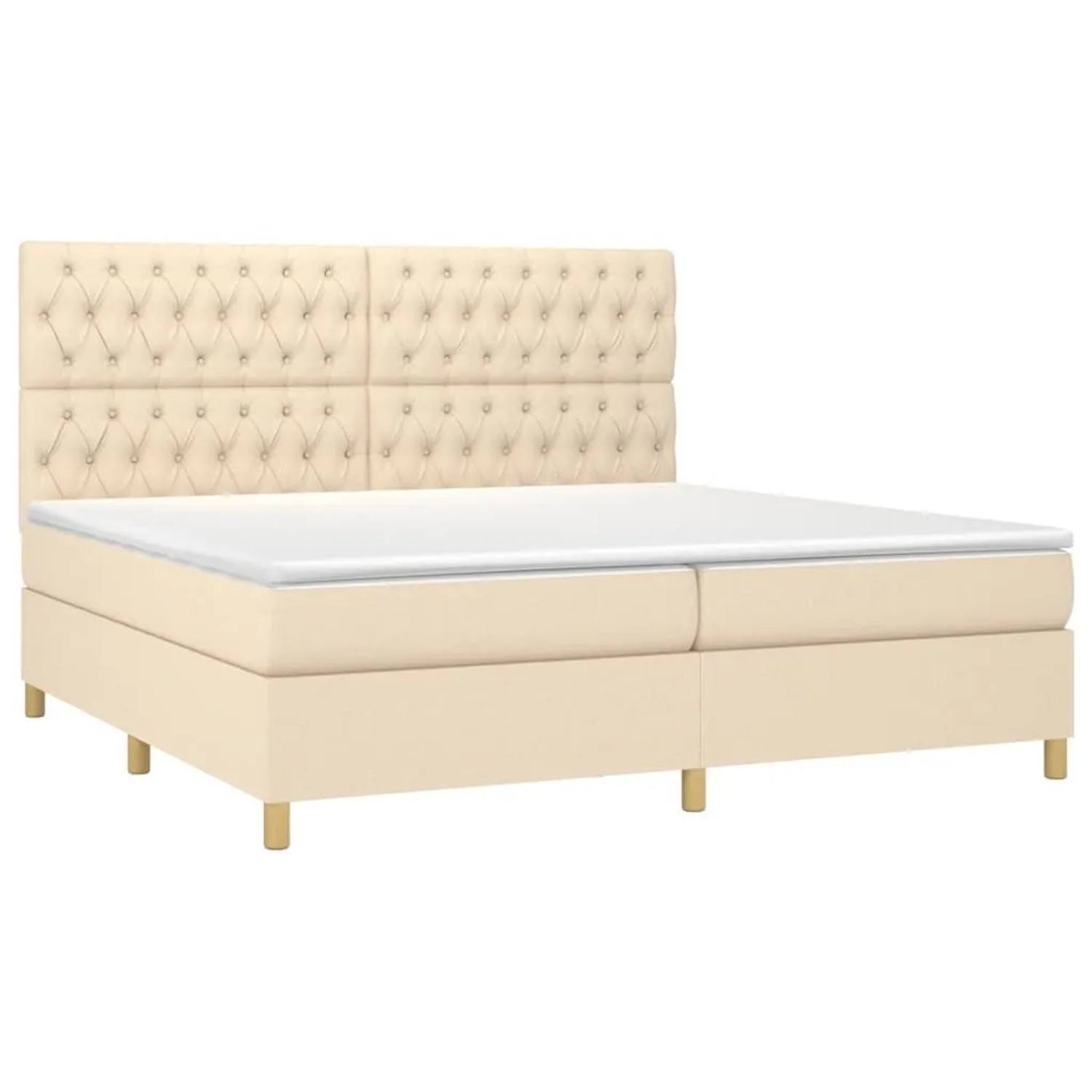 vidaXL Boxspringbett mit Matratze & LED Creme 200x200 cm Stoff 3135706 günstig online kaufen