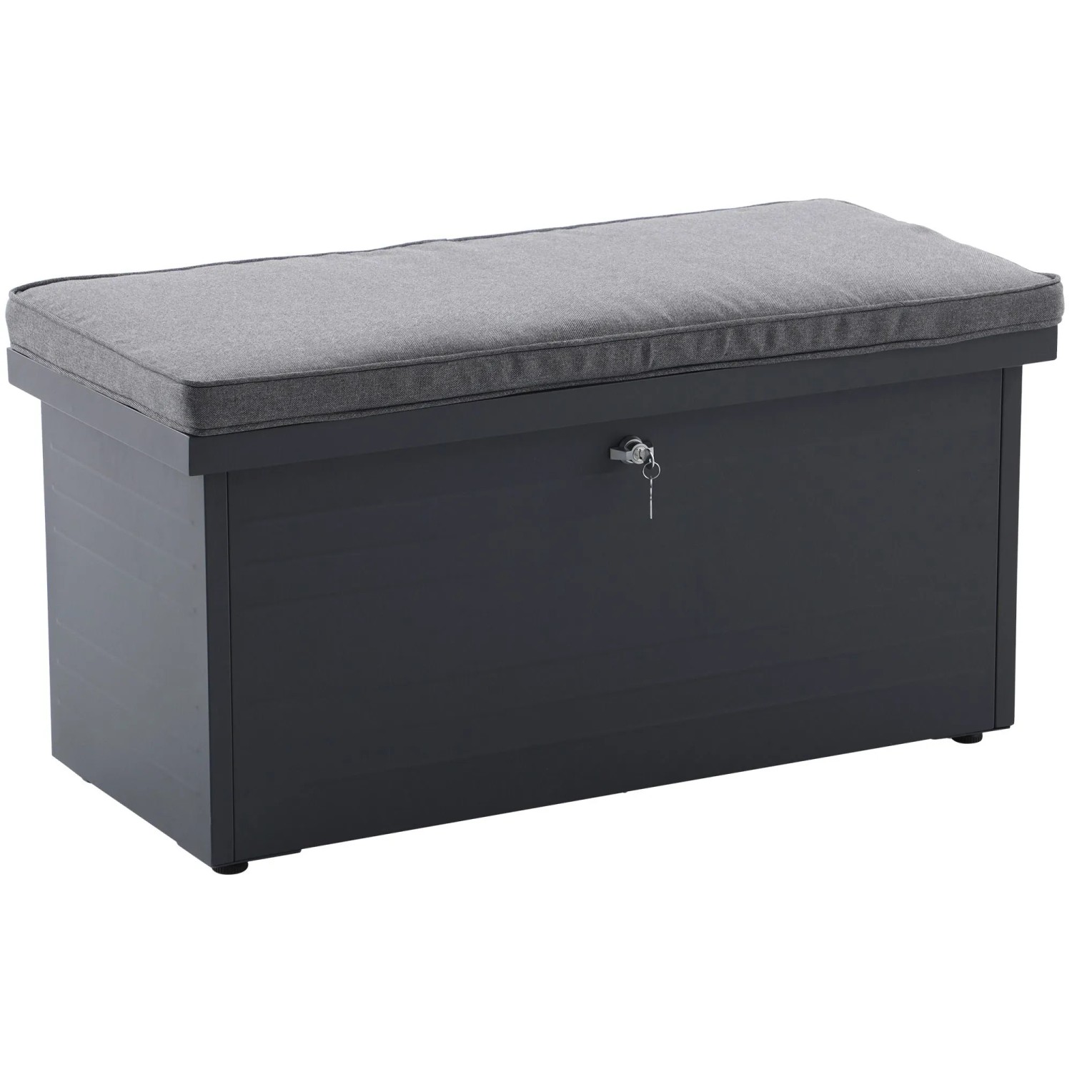 Aufbewahrungsbox aus Stahl mit Sitzkissen 101 x 46 x 45 cm
