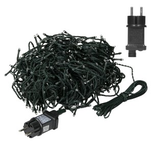 ECD Germany LED Cluster Lichterkette, 36m, 480 kaltweiße LEDs, mit Timer und 8 Modi für Weihnachtsbeleuchtung.