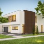 Modernes Haus mit dunklem Akustikpaneel aus Fichte Thermoholz als Fassadenverkleidung.