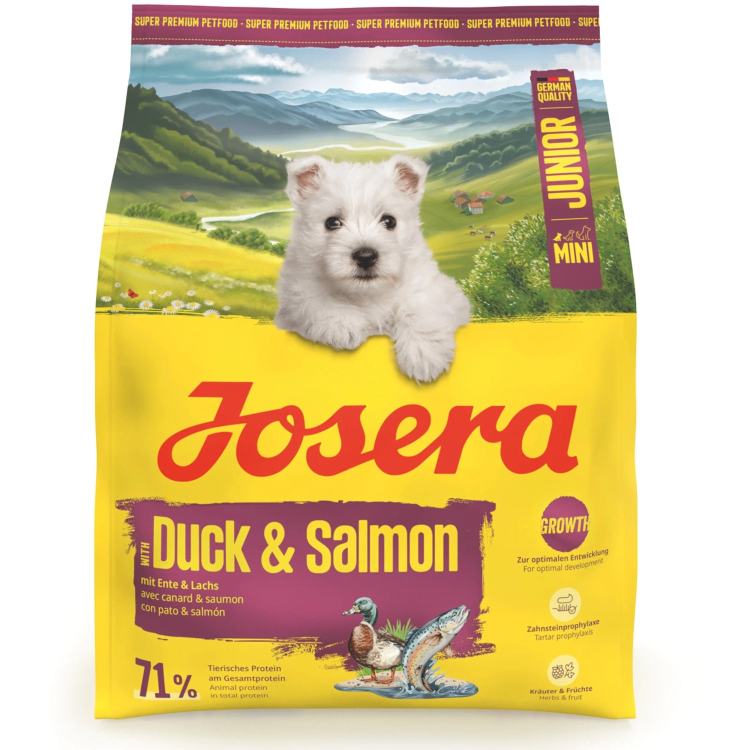 Josera Hunde-Trockenfutter Mini Junior Duck & Salmon 900 g