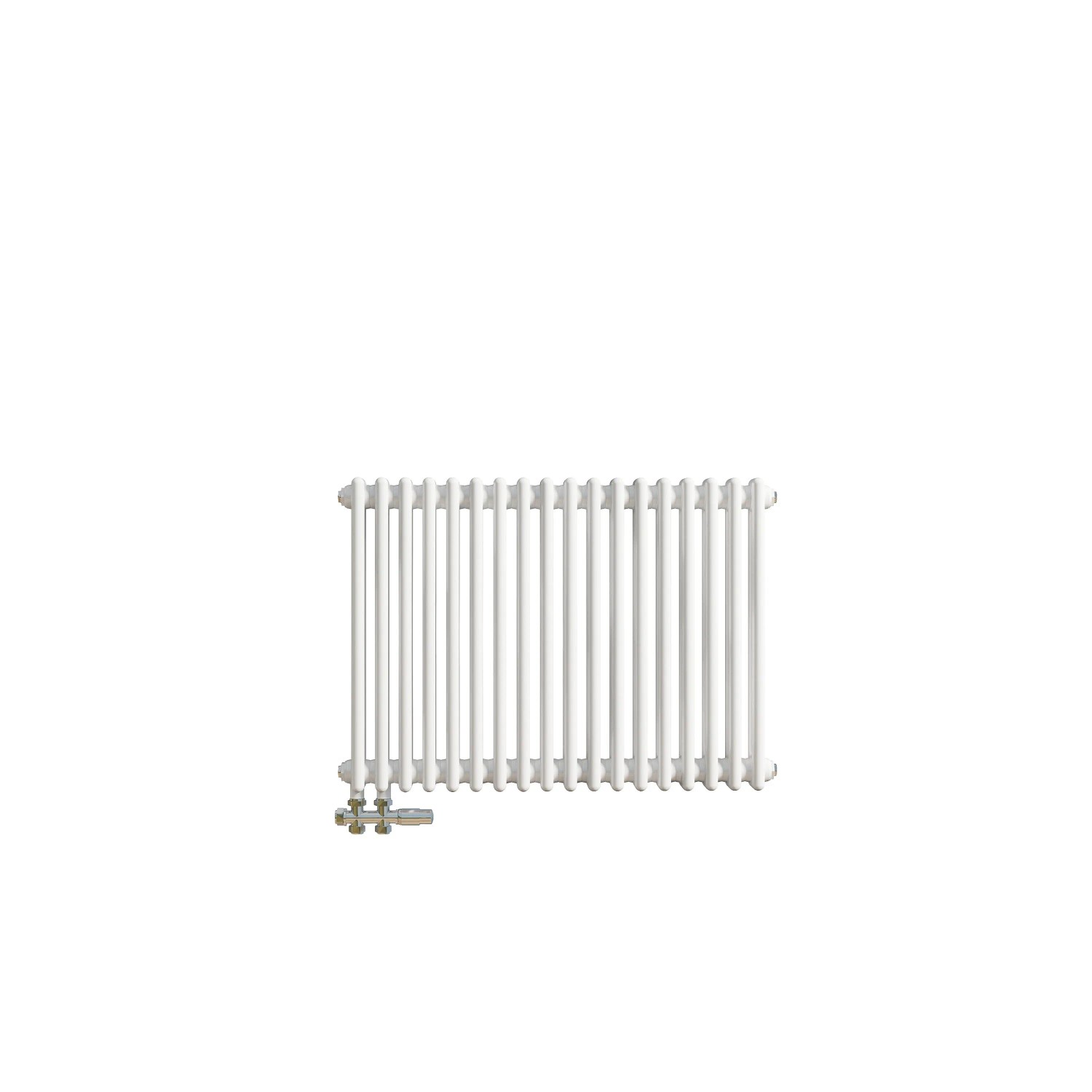 Duschparadies 2 Säulen Traditioneller Heizkörper in Gusseisen-Optik 600x830mm 922W für Warmwasserbetrieb Weiß