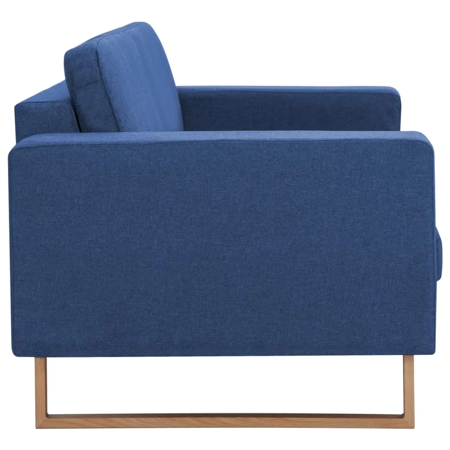 Blaues 3-Sitzer Sofa von vidaXL mit Stoffbezug und Holzrahmen.