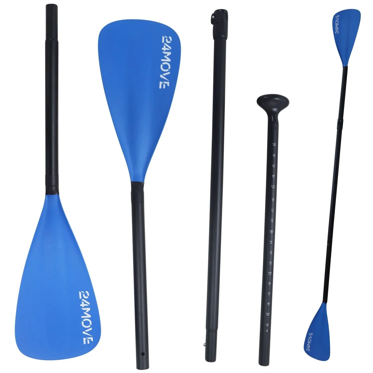 24Move Paddel Doppelpaddel 2in1 - SUP Stand Up Board- Kajak - Aluminium 230cm - Blau