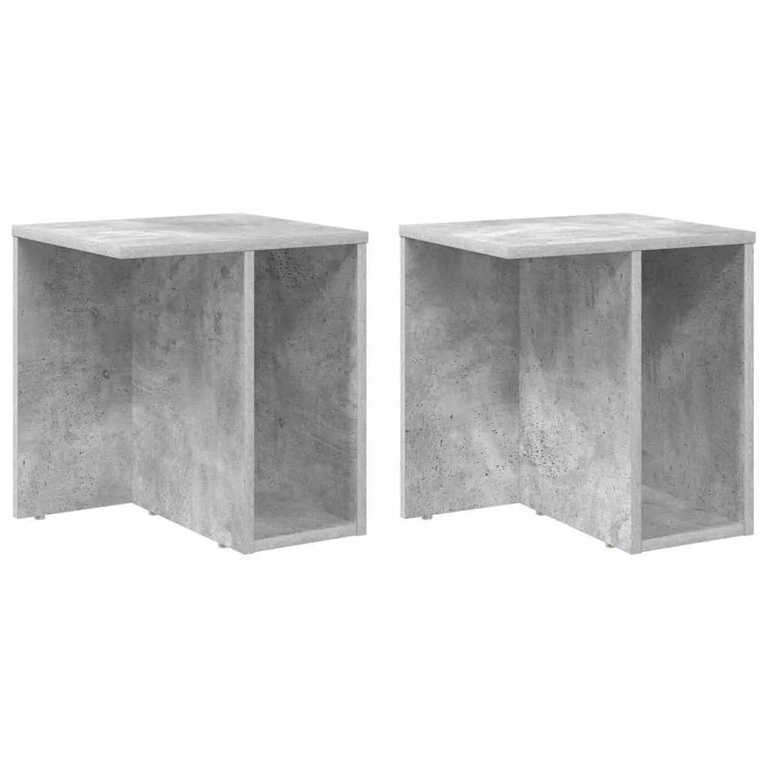 vidaXL Beistelltisch 2 Stk Beton Grau 37 x 32 x 40 cm Holzwerkstoff 891087