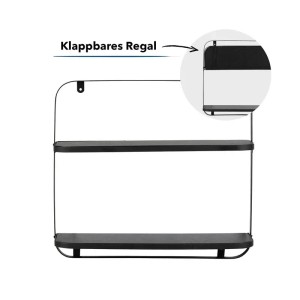 Schwarzes KARAT Wandregal Amy mit 2 Ebenen aus Metall, minimalistische Deko für die Wand.