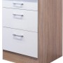 Flex-Well Auszugsunterschrank Florida, 60 cm, Weiß/Sonoma Eiche, mit Schubladen und Auszügen.